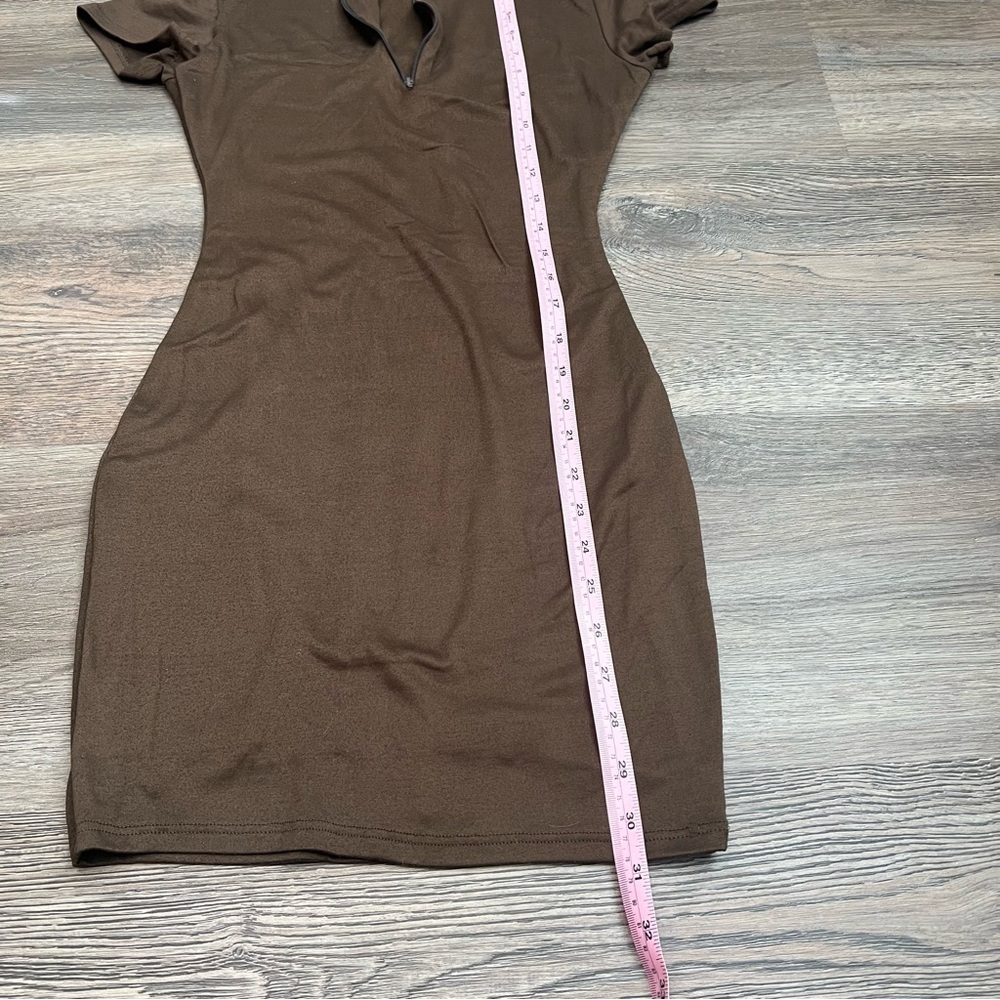 Windsor Sporty Chic Knit Mini Bodycon Dress Zip Up Collar Size Medium - Picture 8 of 9